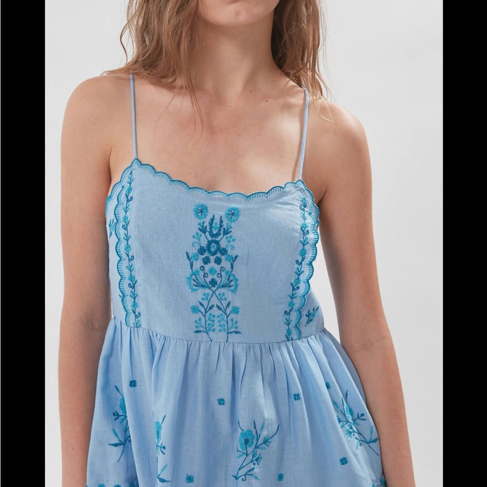 Blue embroidered sundress